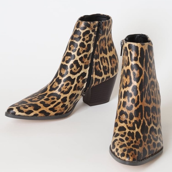 Lulus Classic Leopard Print Pointed Ankle Booties - Picture 8 of 14